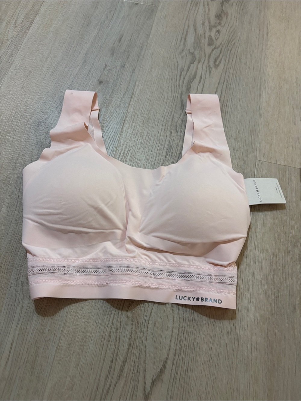 New Lucky Brand light pink T-Shirt Soft Bra Bralette size S NWT